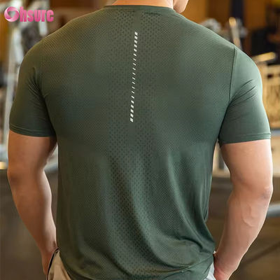 Camiseta Esportiva Masculina de Atividade Física, Poliéster e Elastano, Roupas de Corrida Masculinas, Academia, Leve, Esportiva, Elástica, Camisetas