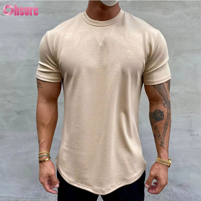 High Elastic Cotton Training Loose Fit Muscle Men's Fitness Sports T-shirt Gym T-shirt Impressão em tela T-shirt relaxado Fit