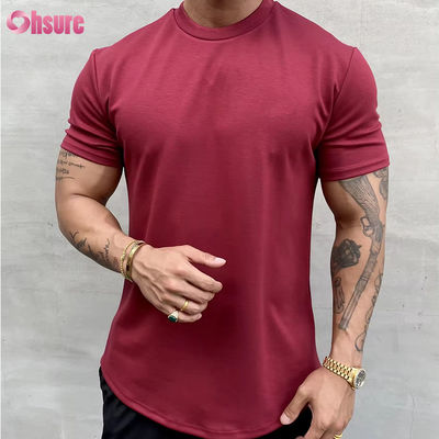 High Elastic Cotton Training Loose Fit Muscle Men's Fitness Sports T-shirt Gym T-shirt Impressão em tela T-shirt relaxado Fit