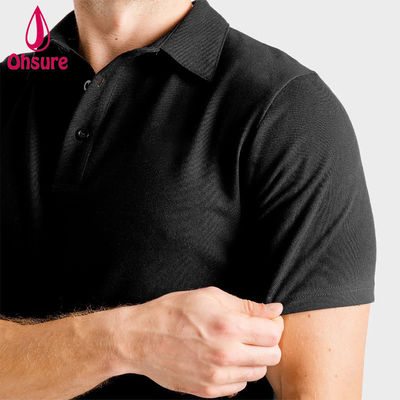Camiseta com logotipo personalizado OEM Verão Escritório Ginásio Spandex / Nylon Roupas de trabalho para personal trainer masculino Camisas polo masculinas em branco Casual XS-2XL