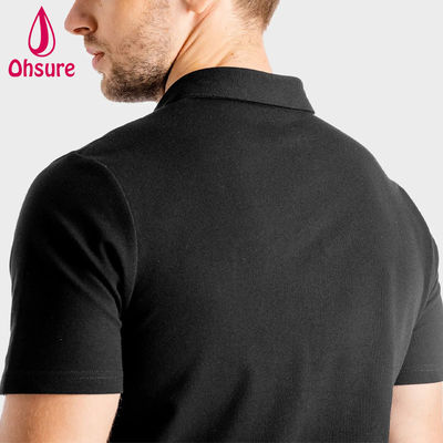 Camiseta com logotipo personalizado OEM Verão Escritório Ginásio Spandex / Nylon Roupas de trabalho para personal trainer masculino Camisas polo masculinas em branco Casual XS-2XL