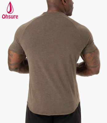 Camiseta Confortável Leve Masculina Academia Fitness Sportswear Tecido Mistura de Poliéster 2022 Nova Moda Sem Costura Stretch Algodão Roupas de Academia