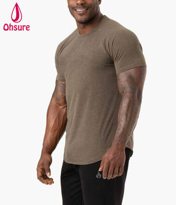 Camiseta Confortável Leve Masculina Academia Fitness Sportswear Tecido Mistura de Poliéster 2022 Nova Moda Sem Costura Stretch Algodão Roupas de Academia