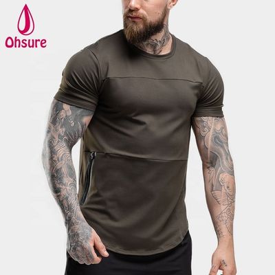 T-shirt de maior porte com manga curta T-shirt fitness masculino
