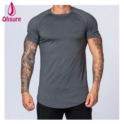 Gimnástica Exercício Wear para Homens Camiseta de Bambú Camiseta Desportiva Treino Manga Curta Impressão Casual Impressão Padrão Tricotado Suporte Muscular