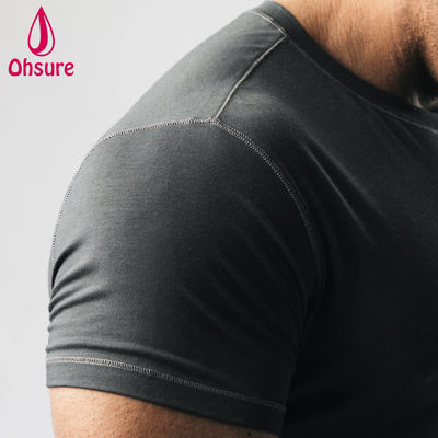 Camiseta masculina de ginástica com costura em zigue-zague de secagem rápida com logotipo personalizado OEM, ajuste muscular, treino, camisetas masculinas em branco, estampadas casuais