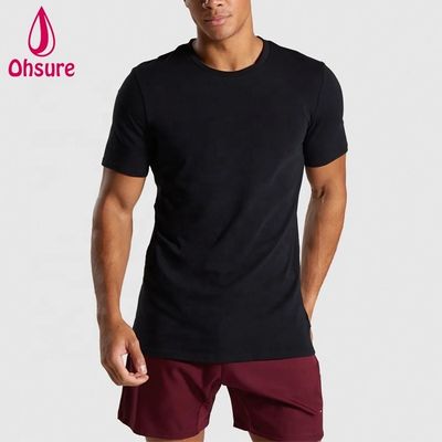 Camiseta de ginástica masculina de algodão e elastano, ajuste fino, camiseta de musculação, roupa de treino, alta qualidade, personalizada para homens, casual, estampada
