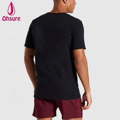 Camiseta de ginástica masculina de algodão e elastano, ajuste fino, camiseta de musculação, roupa de treino, alta qualidade, personalizada para homens, casual, estampada