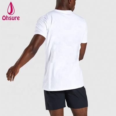 Camiseta de ginástica masculina de algodão e elastano, ajuste fino, camiseta de musculação, roupa de treino, alta qualidade, personalizada para homens, casual, estampada