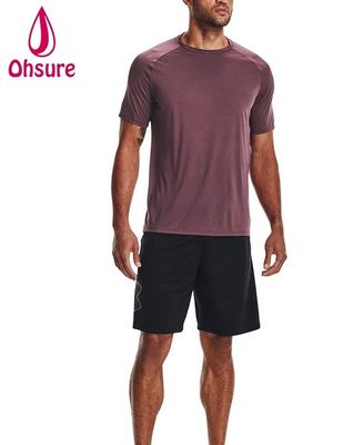 92% Poliéster 8% Elastano Homem Esportes Secagem Rápida Camisetas Atacado Fitness Wear Active Gym Apparel T Shirt para Homem Casual Estampado