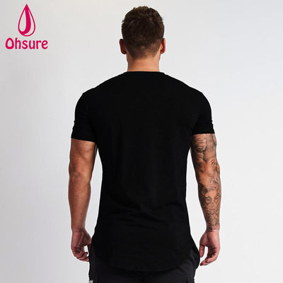 Camiseta de fitness masculina preta de secagem rápida para corrida e academia, esportiva de verão de alta qualidade