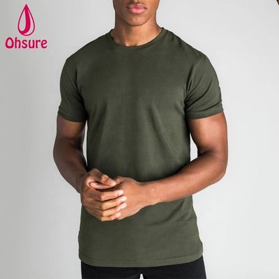 Camiseta masculina de manga curta de algodão masculina de desporto de desporto casual camisa de treino de corrida