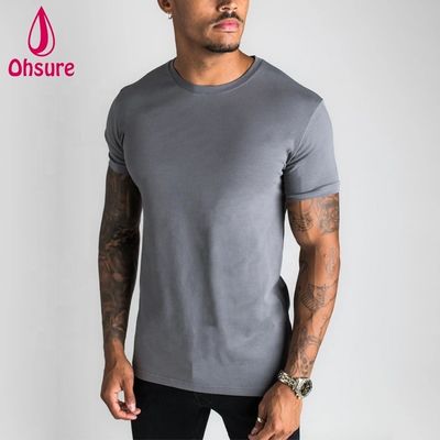 Camiseta masculina de manga curta de algodão masculina de desporto de desporto casual camisa de treino de corrida