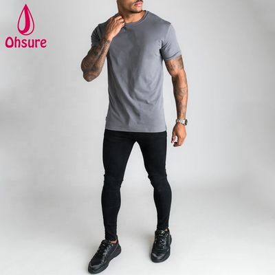 Camiseta masculina de manga curta de algodão masculina de desporto de desporto casual camisa de treino de corrida