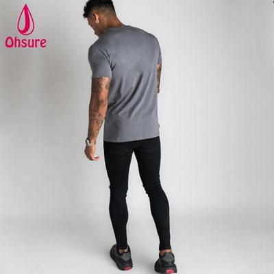 Camiseta masculina de manga curta de algodão masculina de desporto de desporto casual camisa de treino de corrida