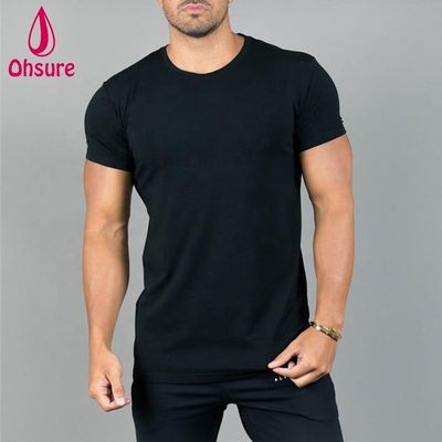 Camiseta de treino masculina de manga curta com impressão personalizada, esportiva, para academia, fitness, compressão, preta, casual, com estampa, malha, OEM