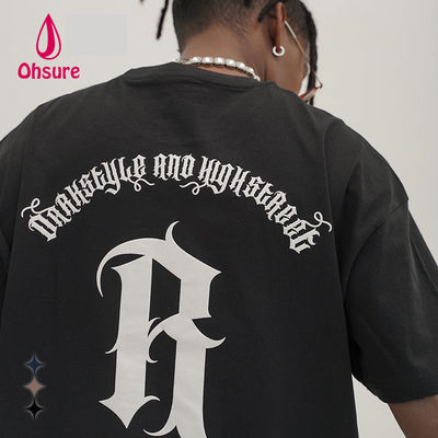 Ohsure Design de Streetwear com Logotipo Personalizado 100% Algodão Moda Tie-Dye Oversized Camisetas Gráficas Masculinas