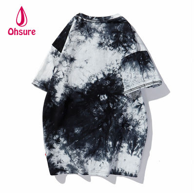 Ohsure 2023 camiseta personalizada lavagem algodão gravatas T-shirt Streetwear Manga curta Verão Homens Unisex padrão de impressão casual