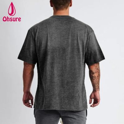 Camiseta em branco de algodão de rua T-shirt de tamanho grande T-shirt de ombro pesado T-shirt personalizado Impressão de alta qualidade para homens casual