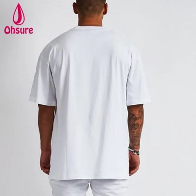 Camiseta em branco de algodão de rua T-shirt de tamanho grande T-shirt de ombro pesado T-shirt personalizado Impressão de alta qualidade para homens casual