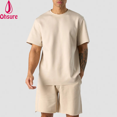 Moda Verão 100% de algodão Grande Fit Crew Neck Leve Sports T-shirts para Homens