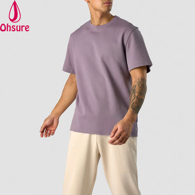 Moda Verão 100% de algodão Grande Fit Crew Neck Leve Sports T-shirts para Homens