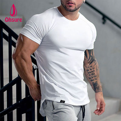 Claro, personalize com logotipo, padrão personalizado, atacado, moda, alta qualidade, branco, casual, grande, esportivo, camiseta de algodão masculina