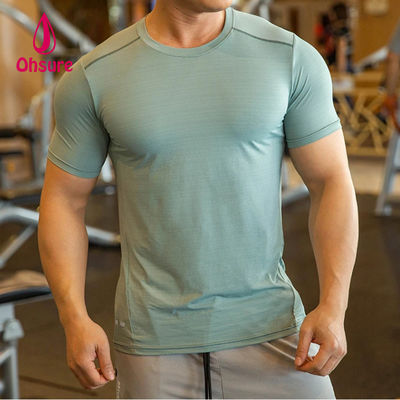 Ohsure Homens Verão Alta Qualidade Manga Curta T-shirt Frio Seda Reciclada Xilitol Algodão Logotipo Privado Personalizado Esportes T-shirt