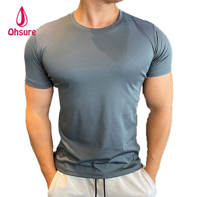 Ohsure Men Camiseta de manga curta de verão Seda fria Reciclado Alta qualidade Xilitol Algodão Logotipo privado personalizado Camisetas de ginástica para homens