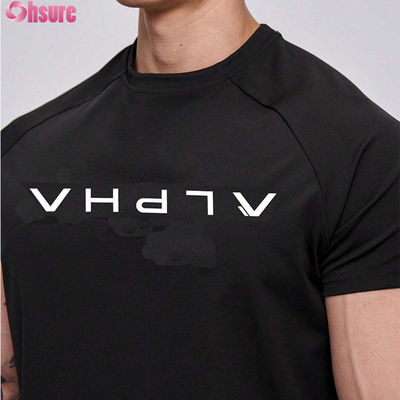 Atacado de alta qualidade de secagem rápida, camiseta esportiva masculina para corrida, com logotipo personalizado, treino na academia, algodão, camisetas esportivas curtas
