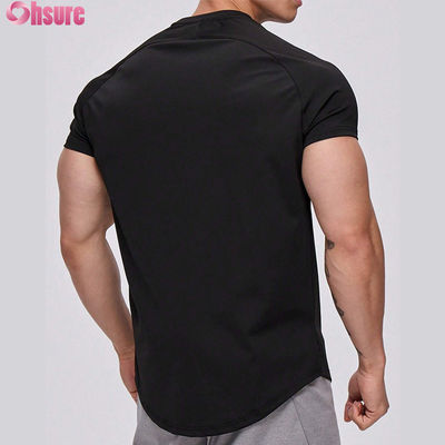 Atacado de alta qualidade de secagem rápida, camiseta esportiva masculina para corrida, com logotipo personalizado, treino na academia, algodão, camisetas esportivas curtas