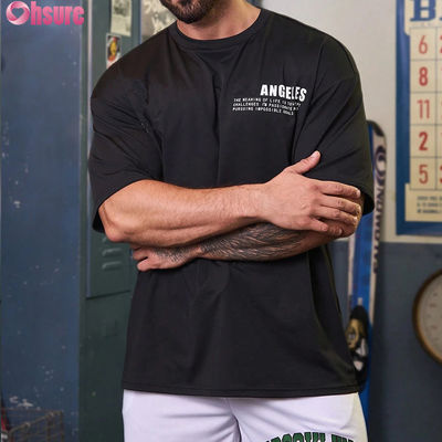 Venda em Grosso de Alta Qualidade Estilizado Confortável e Casual: Descubra o Ajuste Perfeito em T-shirts Desportivos Masculinos Preto Plus Size